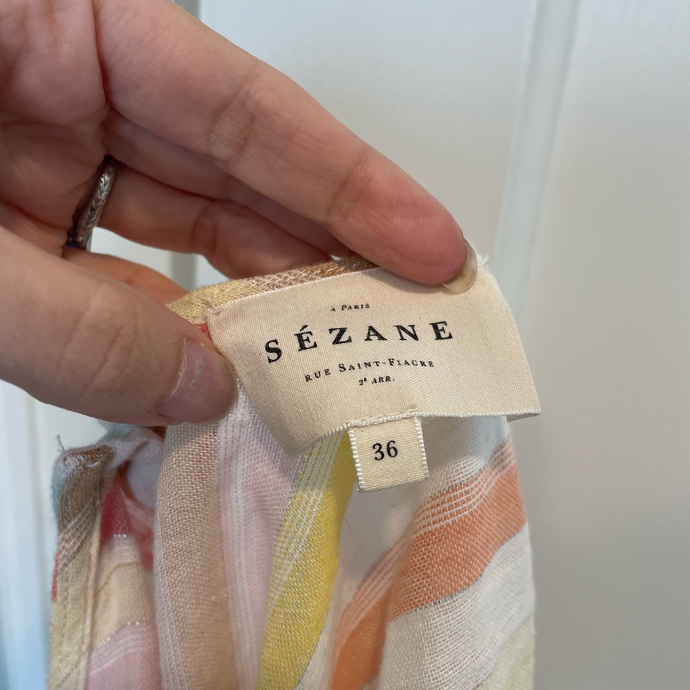Sézane Rick Top Multicolor Stripe Size 4 - Picture 4 of 7